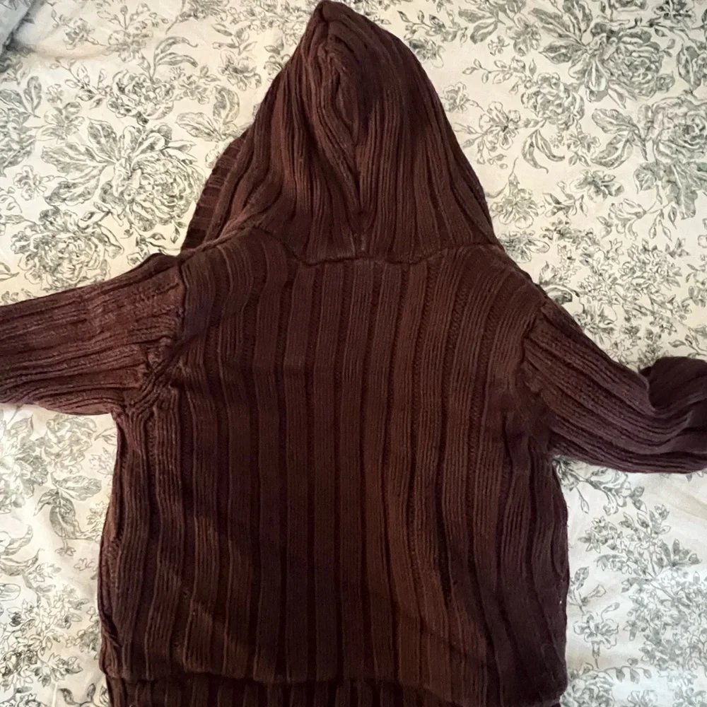 Children's Place Brown Cable Knit Hooded Jacket - Picture 4 of 5